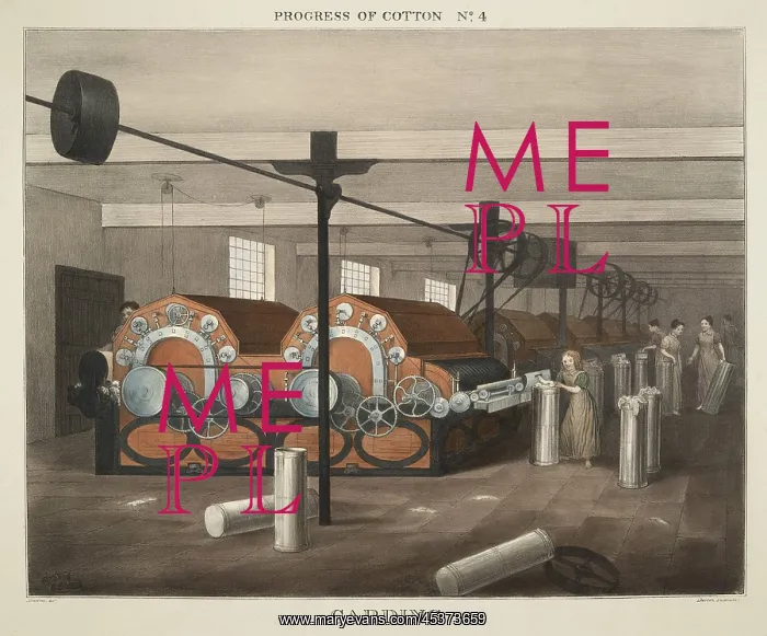 : British 1840s depiction the Progress of Cotton : British 1840s depiction the Progress of Cotton