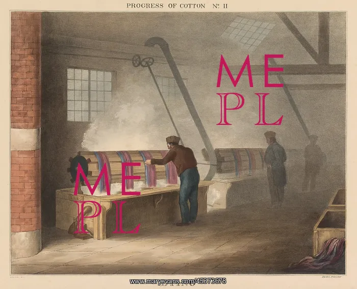: British 1840s depiction the Progress of Cotton : British 1840s depiction the Progress of Cotton