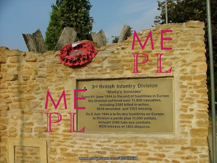 : British 3rd Infantry Division Plaque Sannerville Normandy : British 3rd Infantry Division Plaque Sannerville Normandy
