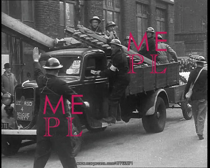 : British Air Raid Wardens Arriving at a Phoney : British Air Raid Wardens Arriving at a Phoney
