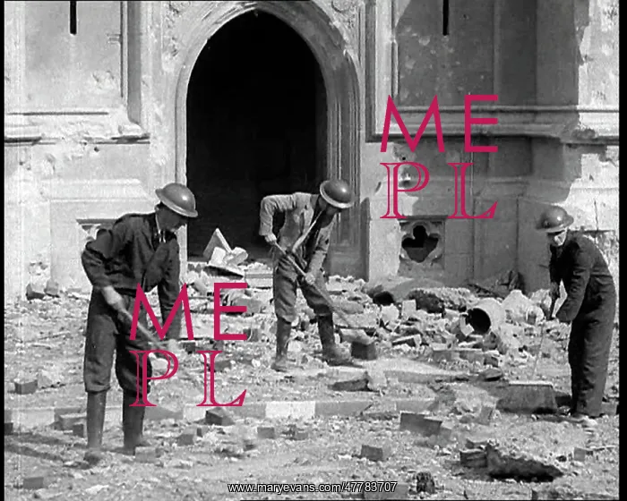 : British Air Raid Wardens Clearing Up Rubble : British Air Raid Wardens Clearing Up Rubble