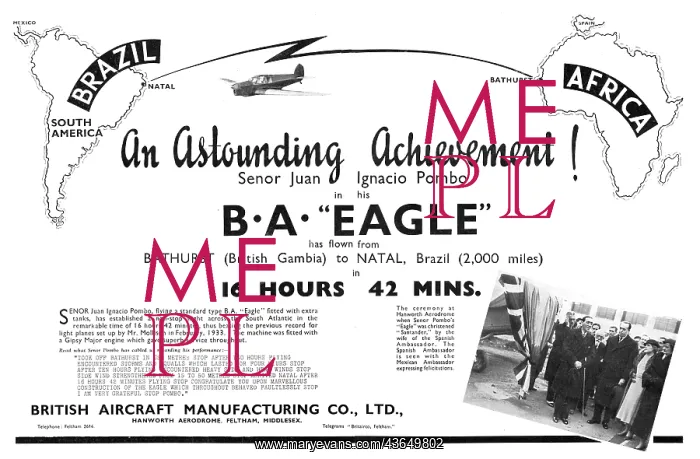 : British Aircraft B.A.Eagle : British Aircraft B.A.Eagle