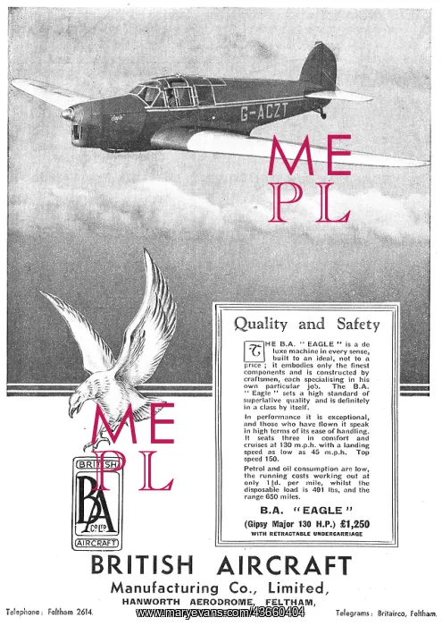 : British Aircraft B.A.Eagle : British Aircraft B.A.Eagle