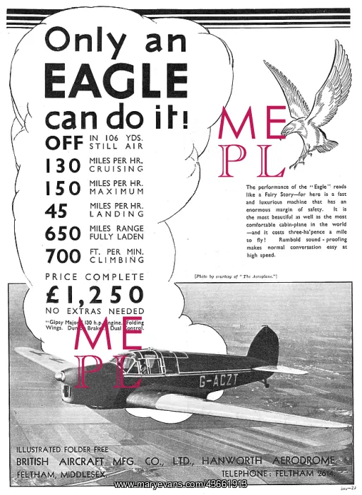 : British Aircraft B.A.Eagle : British Aircraft B.A.Eagle