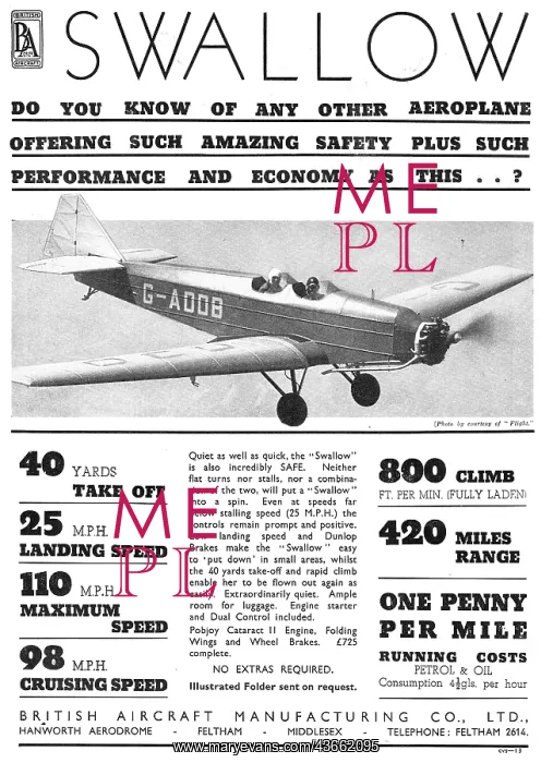 : British Aircraft B.A.Swallow : British Aircraft B.A.Swallow