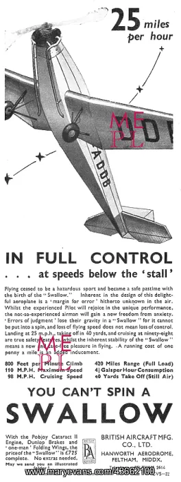 : British Aircraft B.A.Swallow : British Aircraft B.A.Swallow