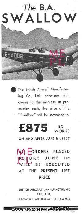 : British Aircraft B.A.Swallow : British Aircraft B.A.Swallow