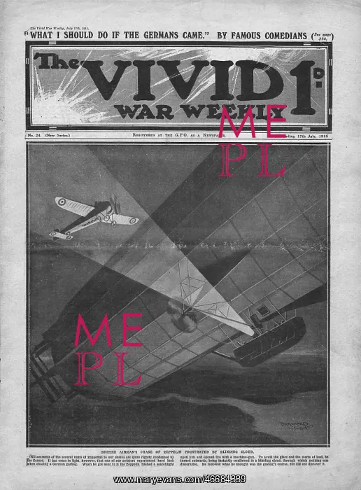 : British airman and German Zeppelin, WW1 : British airman and German Zeppelin, WW1