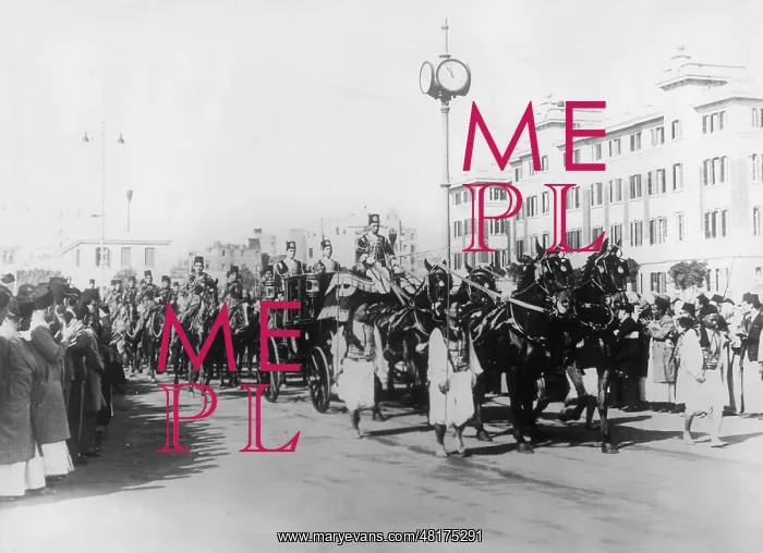 : The British ambassador's train travelling through Cairo, 193 : The British ambassador's train travelling through Cairo, 193