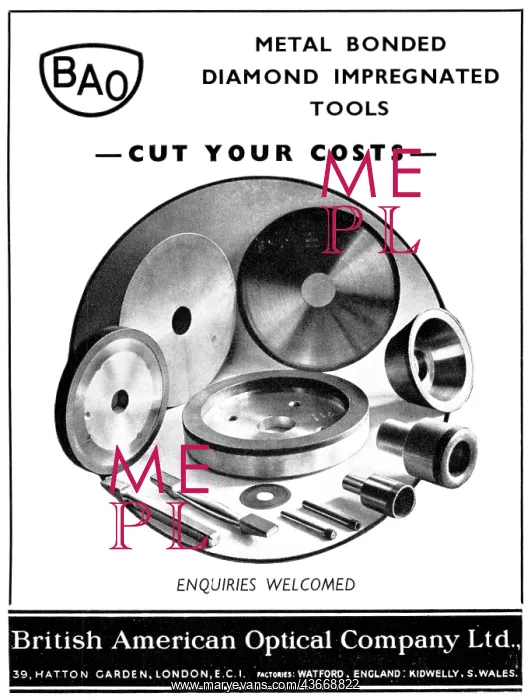 : British American Optical Metal Bonded Diamond Tools : British American Optical Metal Bonded Diamond Tools