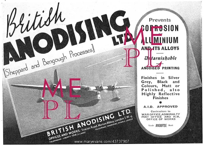 : British Anodising (Sheppard & Bengough Processes) : British Anodising (Sheppard & Bengough Processes)