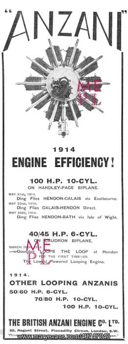 : British Anzani Aero Engines : British Anzani Aero Engines