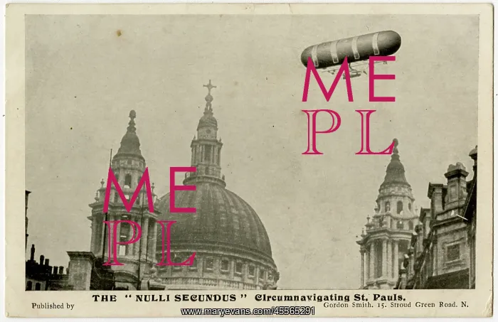 : British Army Dirigible No 1, Nulli Secundus, over St. Paul's : British Army Dirigible No 1, Nulli Secundus, over St. Paul's