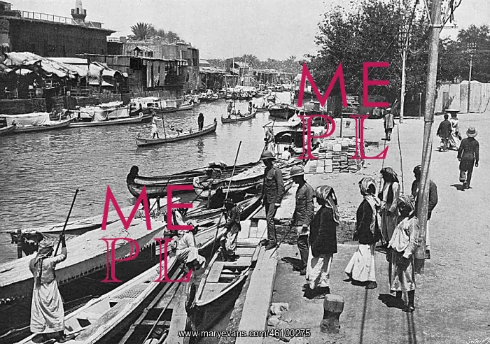: British Army in Mesopotamia, the creek at Basra, 1916 : British Army in Mesopotamia, the creek at Basra, 1916