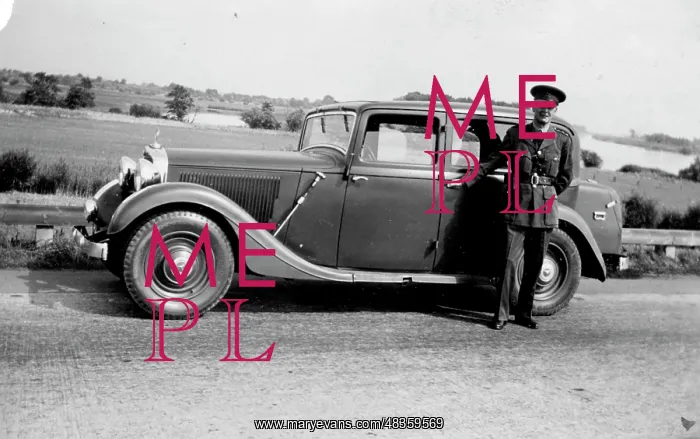 : British army officer on a German road : British army officer on a German road