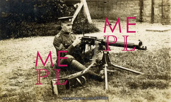 : A British army soldier using a Vickers machine gun : A British army soldier using a Vickers machine gun