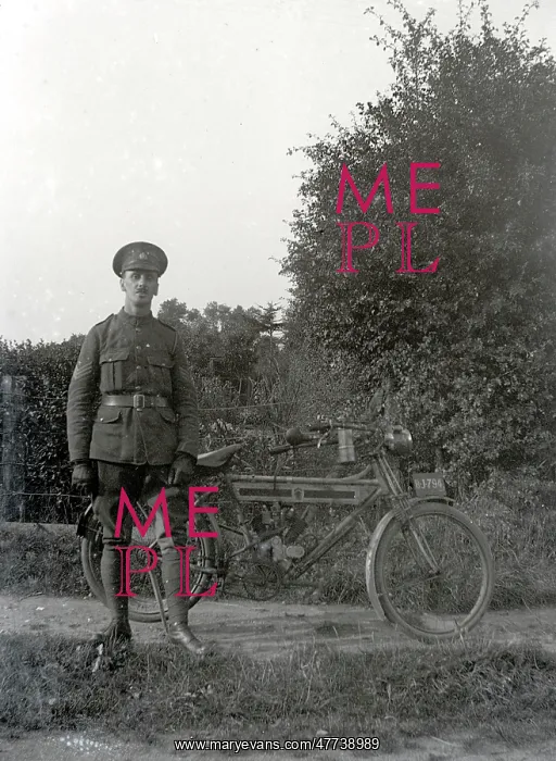 : British Army Staff Sergeant, with Royal Enfield Motorcycle : British Army Staff Sergeant, with Royal Enfield Motorcycle