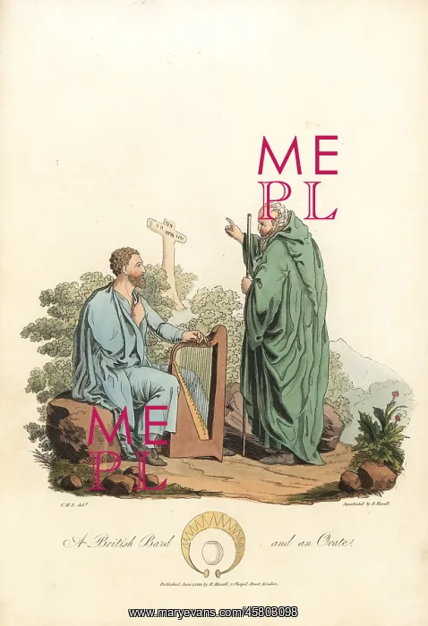 : British Bard and an Ovate, Druidic priests, of : British Bard and an Ovate, Druidic priests, of
