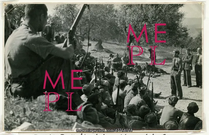 : British Battalion being addressed by Sam Wild : British Battalion being addressed by Sam Wild