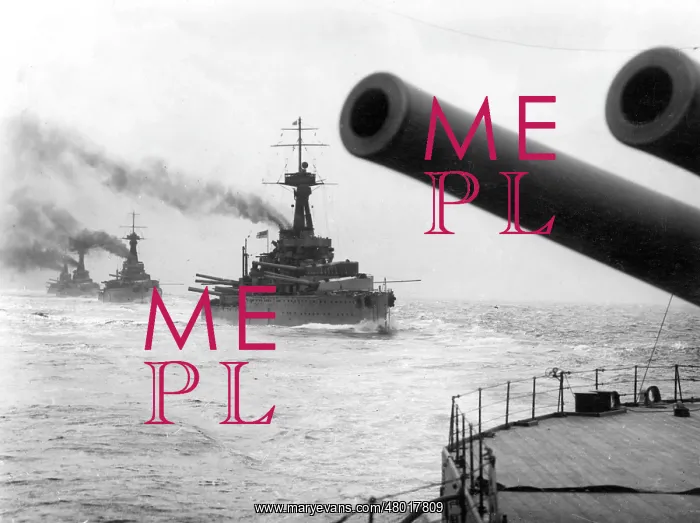 : Five British battleships at sea, WW1 : Five British battleships at sea, WW1