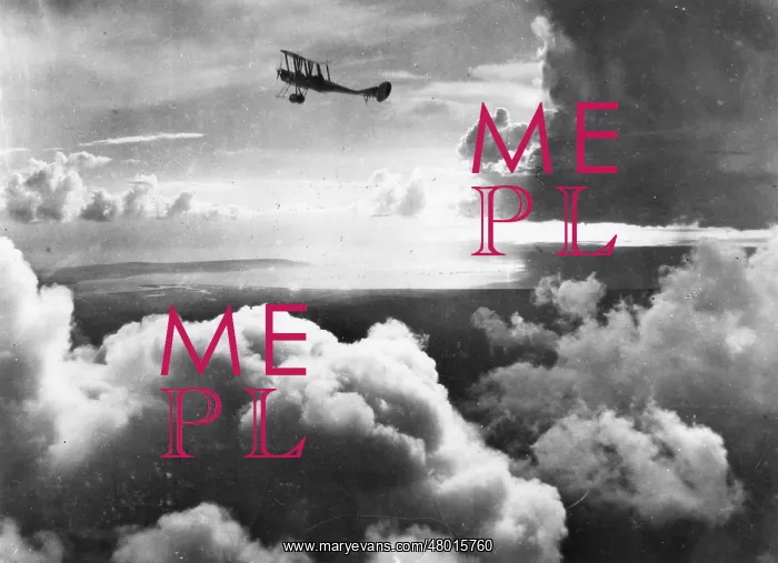 : British BE2 biplane in flight, WW1 : British BE2 biplane in flight, WW1