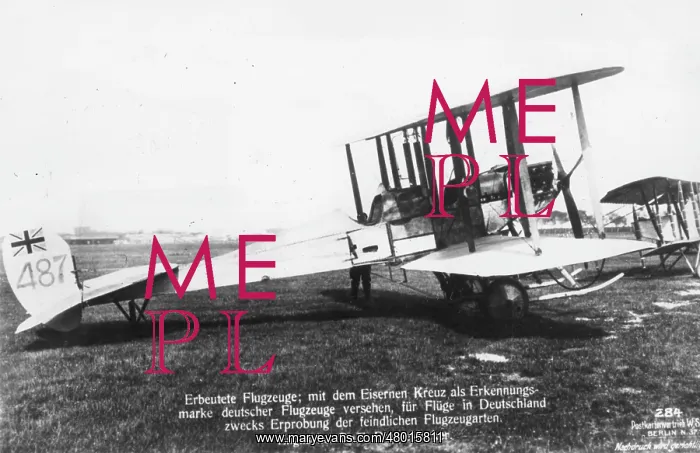 : British BE2B biplane captured by Germans, WW1 : British BE2B biplane captured by Germans, WW1