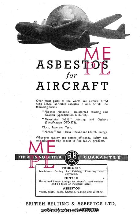 : British Belting & Asbestos. Asbestos Products. Mintex. 1942 : British Belting & Asbestos. Asbestos Products. Mintex. 1942