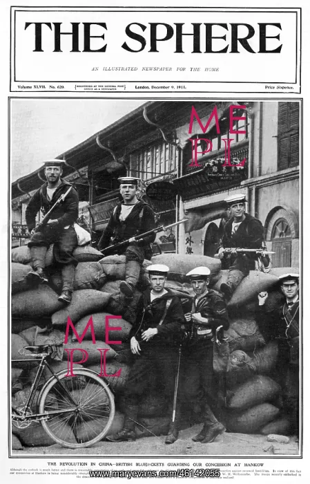 : British blue jackets protecting British concession at Hankow : British blue jackets protecting British concession at Hankow