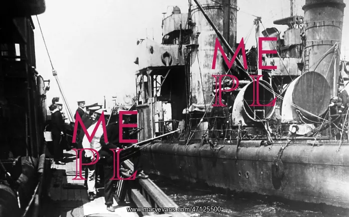 : British Boarding Party alongside a German warship : British Boarding Party alongside a German warship