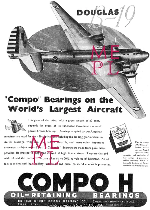 : British Bound Brook COMPO H Bearings : British Bound Brook COMPO H Bearings