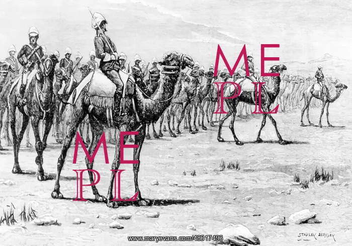 : British Camel Rider Corps before battle against : British Camel Rider Corps before battle against