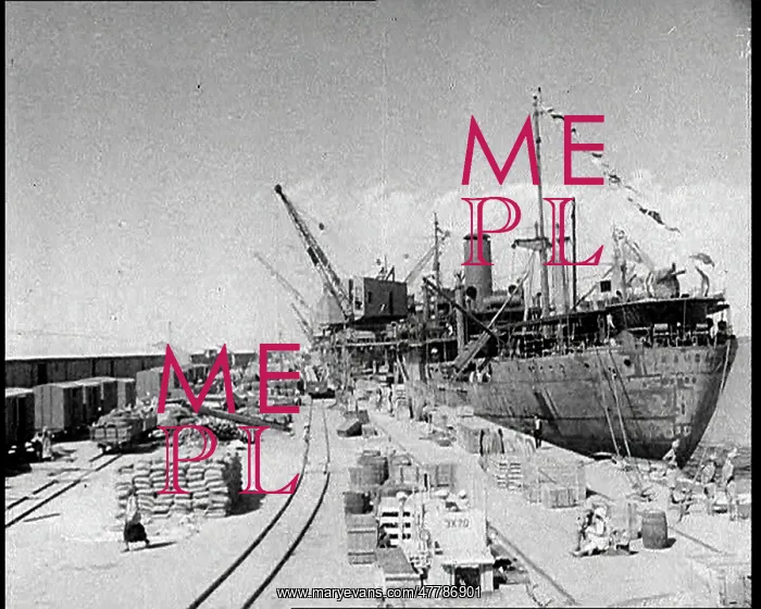 : A British Cargo Ship Docked in an Iranian Port : A British Cargo Ship Docked in an Iranian Port