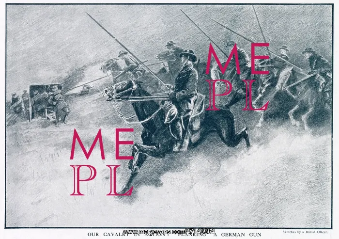 : British cavalry in action during WWI : British cavalry in action during WWI