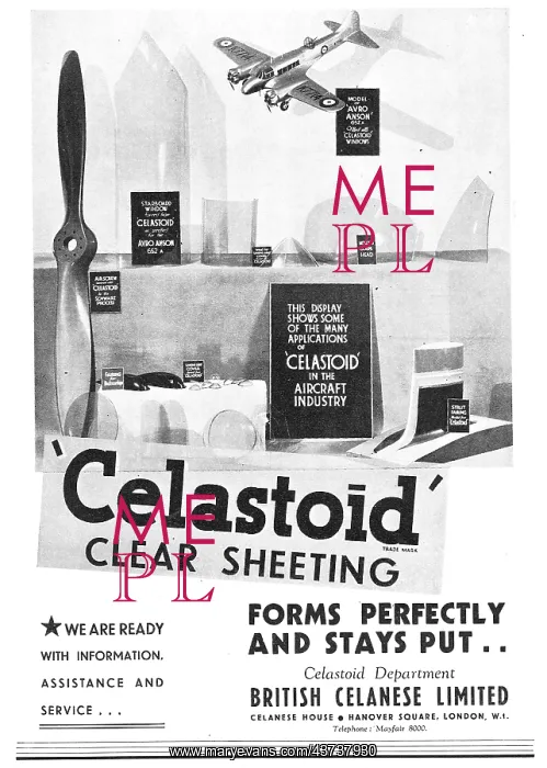 : British Celanese Celastoid Clear Sheeting : British Celanese Celastoid Clear Sheeting