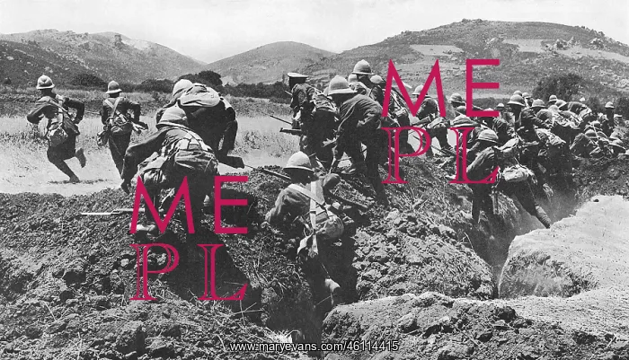 : British charge at Gallipoli, 1915 : British charge at Gallipoli, 1915