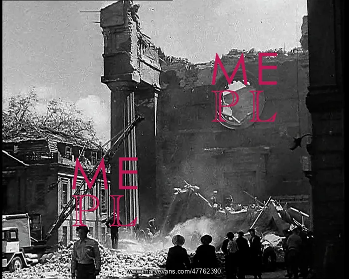 : British Civilians Approaching Damaged Buildings : British Civilians Approaching Damaged Buildings