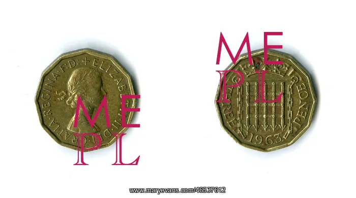 : British coin, Elizabeth II threepenny bit : British coin, Elizabeth II threepenny bit