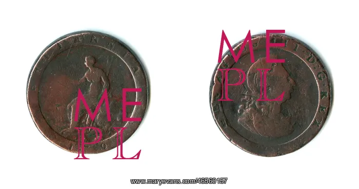 : British coin, George III copper penny : British coin, George III copper penny