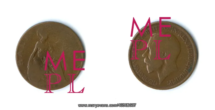 : British coin, George V halfpenny : British coin, George V halfpenny