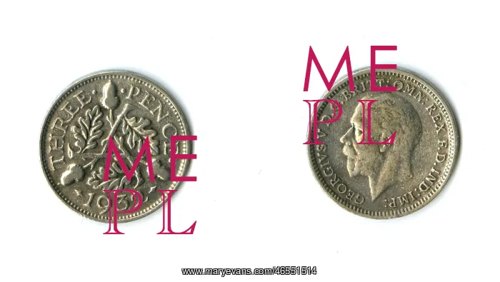 : British coin, George V silver threepenny bit : British coin, George V silver threepenny bit