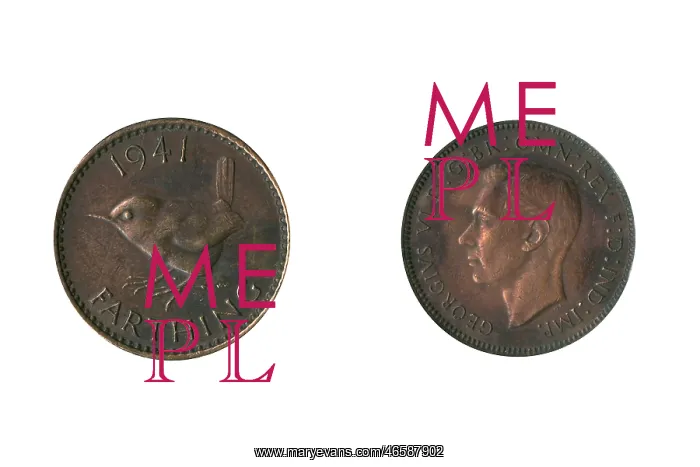 : British coin, George VI farthing : British coin, George VI farthing