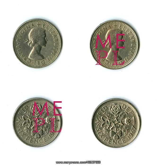 : British coins, two Elizabeth II sixpences