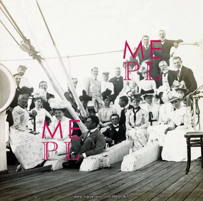 : British colonial group on board ocean liner : British colonial group on board ocean liner