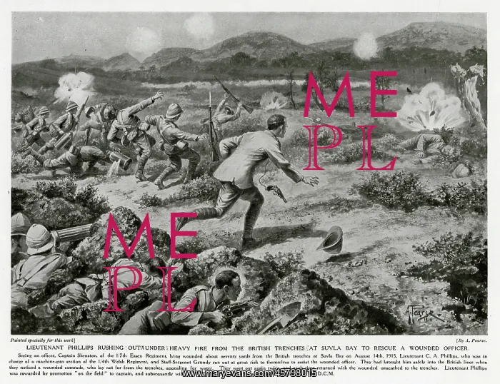 : British defend their trenches at Gallipoli, Suvla : British defend their trenches at Gallipoli, Suvla