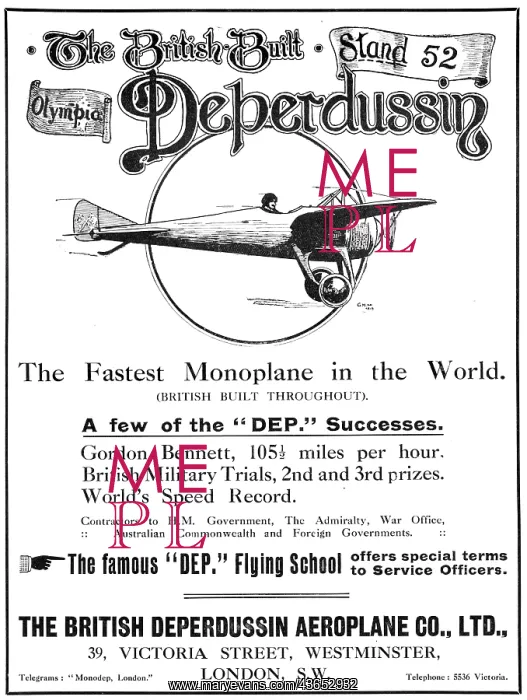 : British Deperdussin Monoplane 1913 : British Deperdussin Monoplane 1913