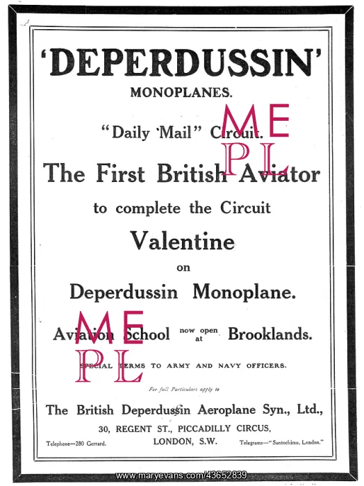 : British Deperdussin Monoplane : British Deperdussin Monoplane