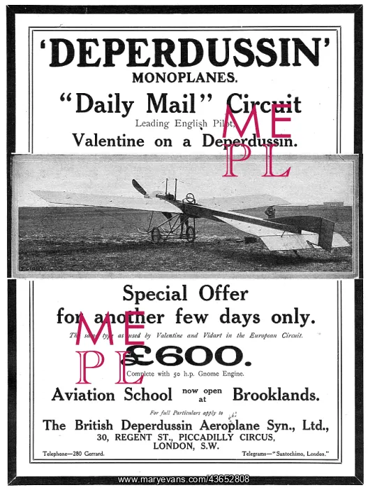 : British Deperdussin Monoplane - Aviation School Brooklands : British Deperdussin Monoplane - Aviation School Brooklands
