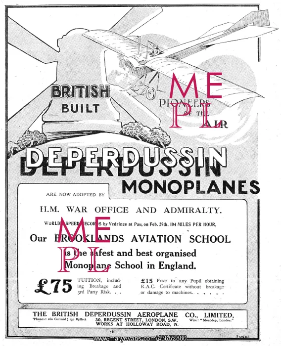 : British Deperdussin Monoplane - British : British Deperdussin Monoplane - British
