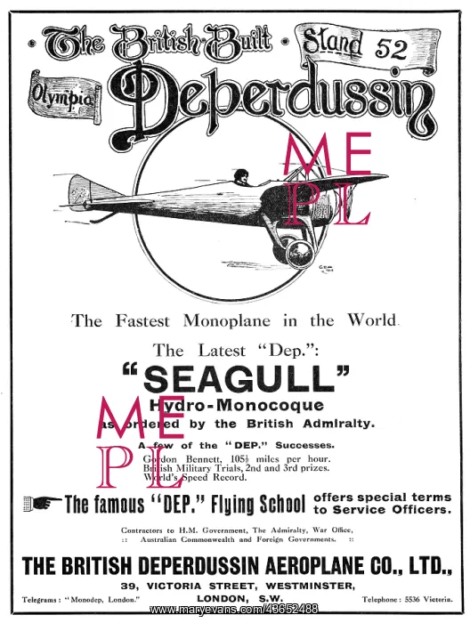 : British Deperdussin Monoplane Seagull Hydro-Monocoque : British Deperdussin Monoplane Seagull Hydro-Monocoque