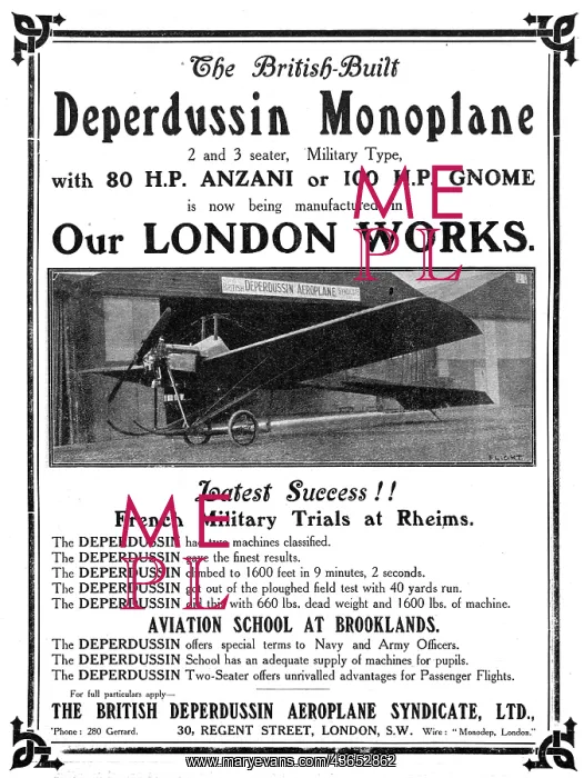 : British Deperdussin Monoplanes & Flying School Brooklands : British Deperdussin Monoplanes & Flying School Brooklands